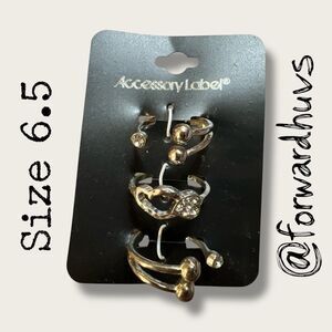 Bundle Sale 3 for $15 | Accessory Label Silver Tone Ring Set – Size 6.5